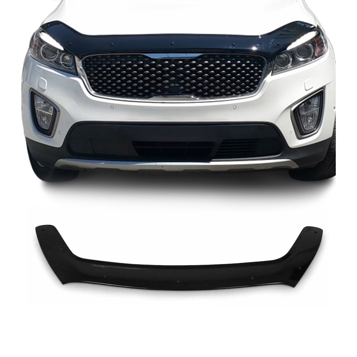 Kia Sorento Hood Deflector - Omac - Acrylic - Black - 2016-2018